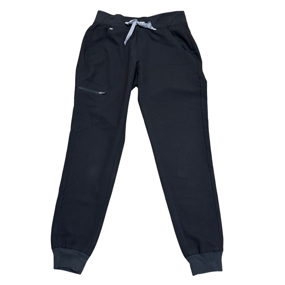 Figs Black Joggers with Gray Drawstring
